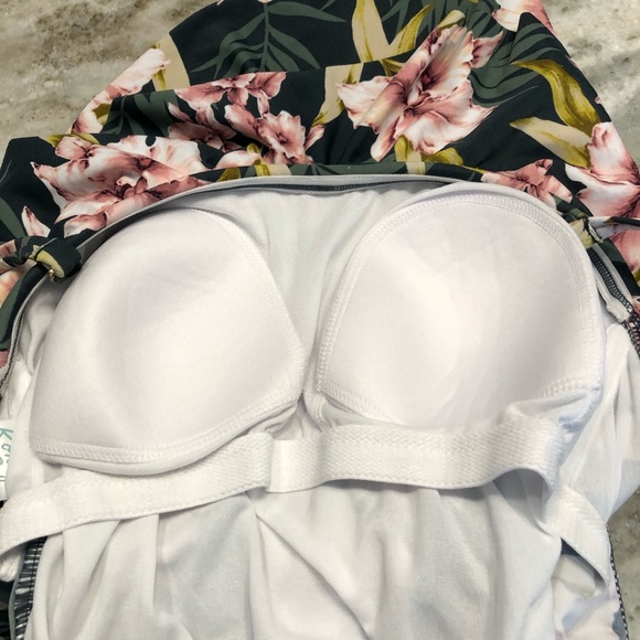 Kona Sol Bandeau Flounce High Coverage One Piece - Picture 6 of 12